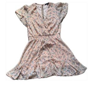 Summer Pink coral dress, short and flowy. Size M